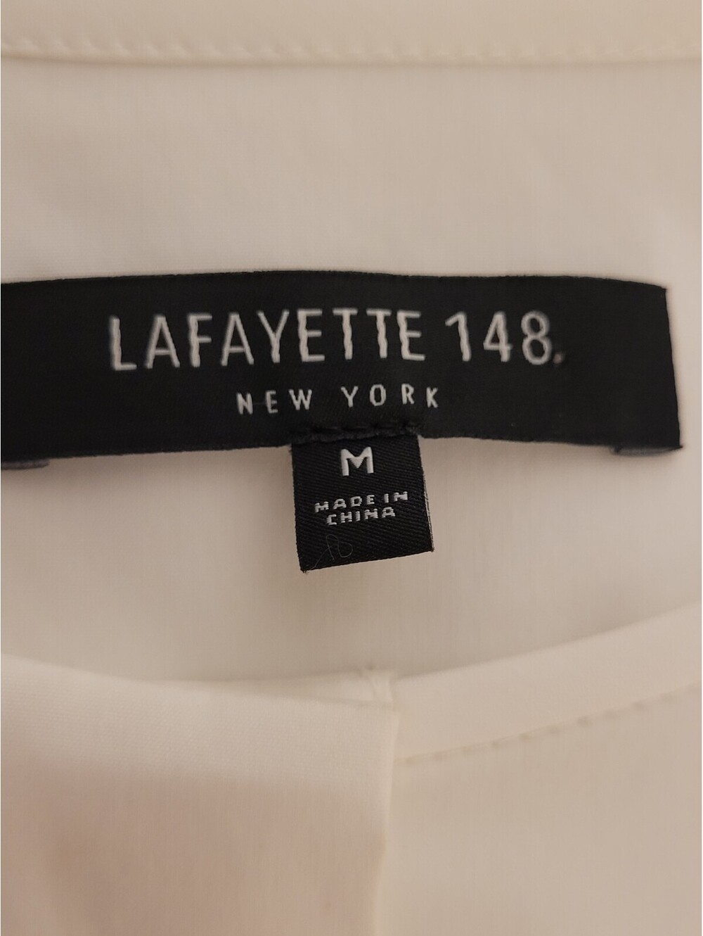 Lafayette 148 New York White Embroidered Chrysler Building Tunic Top Woman's Md - Picture 7 of 9